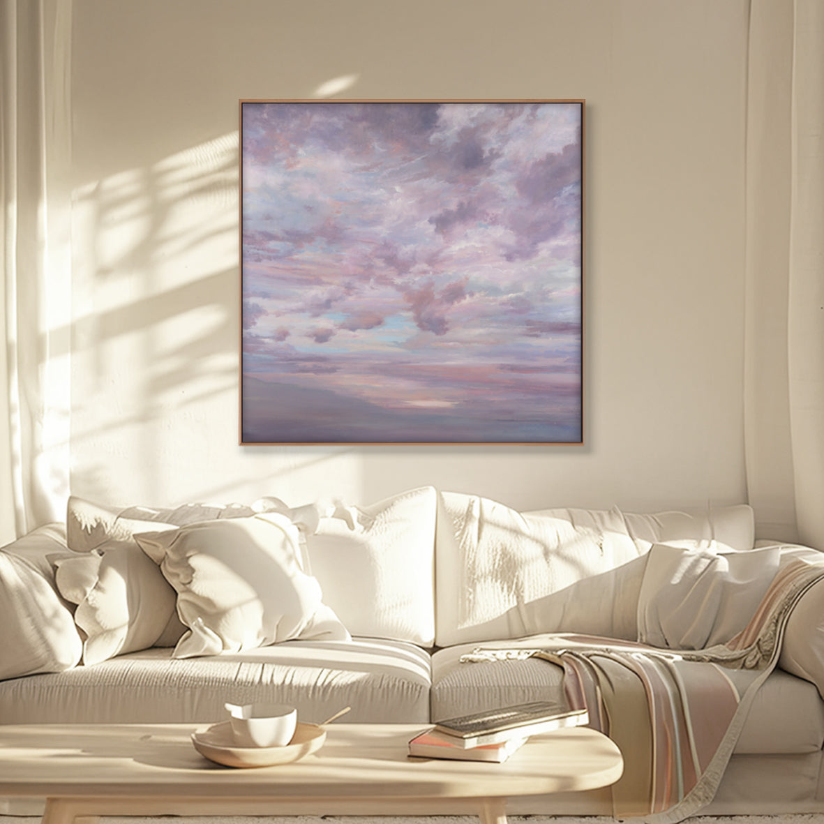 Lilac's Sky's Gentle Embrace, 2023 (Original Oil Painting)