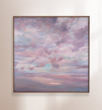 Lilac's Sky's Gentle Embrace, 2023 (Original Oil Painting)